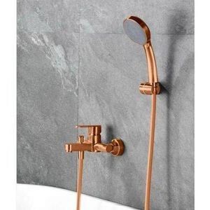 Ferri Robinet Mitigeur douche baignoire pour salle de bain rose gold avec douchette flexible support pomme de douche en cuivre pour salle de bain