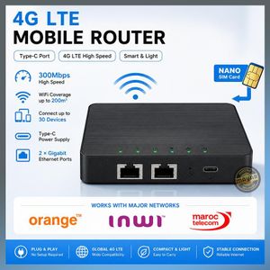 مودم راوتر جوال بتقنية واي فاي 5G/4G LTE CAT6 بسرعة 300 ميجابت في الثانية مع شريحة SIM وشاشة، وعمر بطارية يصل إلى 12 ساعة