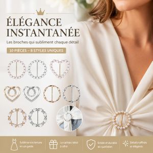 10 Anneaux pour Foulard en Soie – Clips Métalliques Multifonctions pour Foulards, T-Shirts, Robes et Ceintures, Accessoires Élégants de Mode et de Voyage