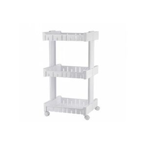 Chariot 3 Niveaux Avec Roulette Étagère En Plastique Pour Rangement d'Affaire