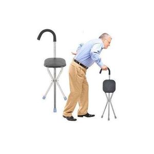 Real Canne de marche avec siège, béquilles pour vieil homme, tabouret multifonctionnel, Portable, pliable, léger, antidérapant