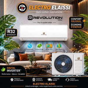 REVOLUTiON Galaxy Climatiseur Inverter 12000 BTU avec Plasma Haute Efficacité & Économie d’Énergie, RE12000BTUINV