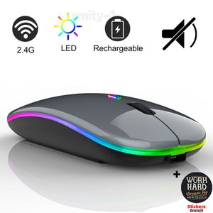 Azami Tech Souris Rose sans fil,rechargeable et silencieuse,Bluetooth  éclairage LED RGB à prix pas cher