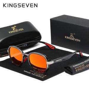 Kingseven Lunettes Rondes Unisex – Monture Alliage & TR90, Verres PC CAT.3, Style Business & Mode avec Étui Inclus