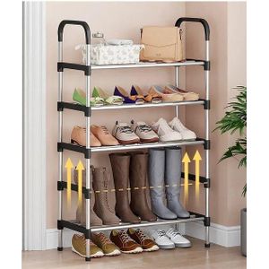 Meuble à chaussures pas cher 6 niveaux, étagère rangement gain de place, organisateur entrée maison, support chaussures multicouche acier