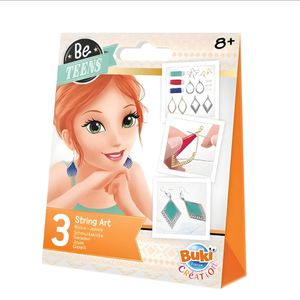 Buki Kit de Création de Boucles d'Oreilles - String Art et Perles - Activité Manuelle DIY pour Adolescents - Multicolore, Âge 8+