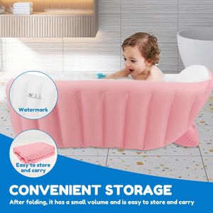  Baignoire gonflable pour tout-petits avec pompe à air (rose)