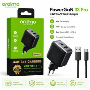 Oraimo CHARGEUR FAST 33W POWERGAN 33 PRO OCW-7331E+C54