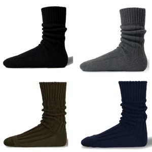 chaussettes couleurs "4 Pairs" unisexes en laine thermique tricotées épaisses et chaudes