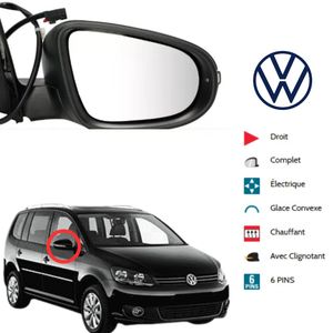 ALKAR مرآة جانبية كهربائية كاملة بالزجاج + مؤشر لسيارة فولكسفاغن توران 1T3