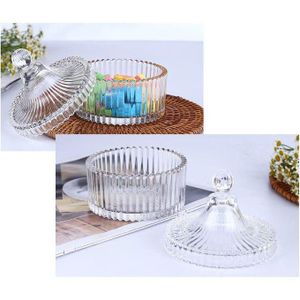 erioctry Bocal à bonbons en cristal élégant avec couvercle 300 ml/10 oz Bol à bonbons décoratif en forme de tente Bocal à biscuits en verre pour buffet de bonbons de mariage Boîtes en verre pour la maison, le bureau, cadeau