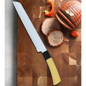 Couteau à pain et grillades avec poignée ergonomique pour des découpes précises et faciles en cuisine