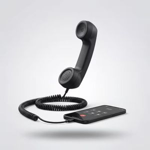 Casque Téléphone Rétro Noir, Récepteur d'Appel Filaire Créatif, Réduction du Bruit, Style Vintage Anti-Radiation, Casque Universel pour Téléphone Portable