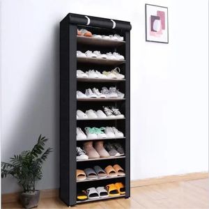 Armoire à Chaussures 9 Étagères Pliable, Range-Chaussures Multi-Niveaux avec Housse, Organisateur de Rangement Peu Encombrant