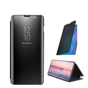 Xiaomi Redmi Note 8 Pro Plating Mirror Leather Case - Black