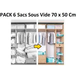 Lot de 6 Sac de Rangement Vetement 35L