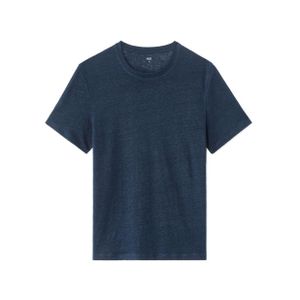 Celio T-shirt regular col rond 100% lin - BLUE NAVY -