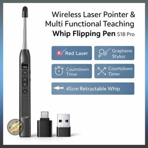 Présentateur Laser Sans Fil S18 Pro – Télécommande de Présentation RF 2.4GHz avec Laser Rouge, Contrôle PPT, Annotation, Volume et Portée Longue Distance 300 m