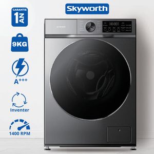 Skyworth Machine à Laver Hublot 9kg - 1400 Tr/min - Moteur Inverter BLDC - F904R3NB - Gris Foncé