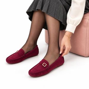 Tifano Mocassin pour femme avec garniture dorée  M2025 bordeaux daim