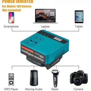 Convertisseur Onduleur de batterie multifonction 120 W, convertisseur 21 V vers 220 V CA, protections multiples et affichage de la tension.