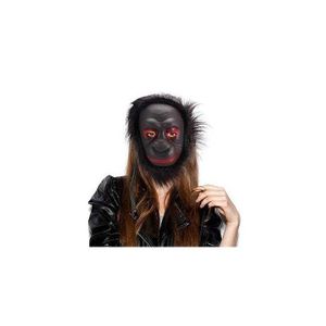 Masque Singe Effrayant avec Cheveux Noirs, Accessoire Halloween et Carnaval