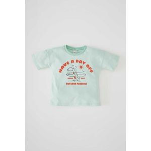 Defacto T-shirt à manches courtes et col rond imprimé pour bébé garçon - V5626A2 - Vert