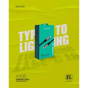 HEATZ Câble USB-C to Lightning 27W en Silicone Liquide – Charge Rapide, Ultra Résistant et Anti-Enchevêtrement 1m Black – ZC45