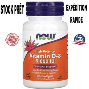 Now Foods فيتامين د 3 ، 5000 وحدة ، 120 كبسولة تساعد في الحفاظ على عظام قوية خالية من الكائنات المعدلة وراثيًا
