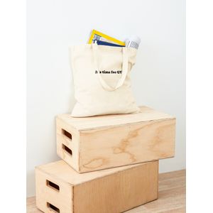 حقيبة يد قطن كلاسيكية على شكل تيشيرت "It's Time for GYM".