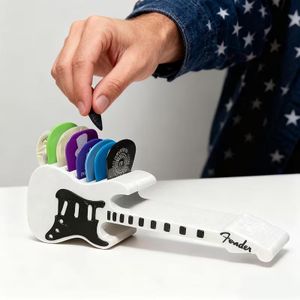 Boîte de rangement pour médiators de guitare imprimée en 3D  Une boîte de rangement en forme de guitare