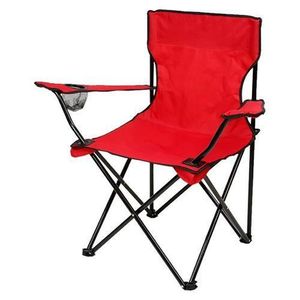 General Chaise Plage Pliable siège Fauteuil Camping plus porte-Bouteille et sachet- ROUGE