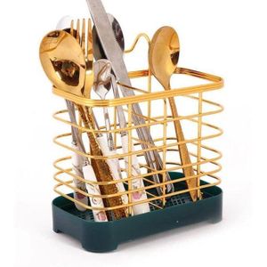 Porte-couverts en métal doré avec support plastique