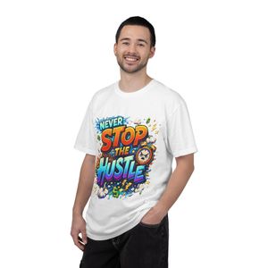 CAPRI T-shirt BLANC  Never Stop The Hustle" – Libérez Votre Énergie et Votre Détermination–  100% Coton Premium unisex 