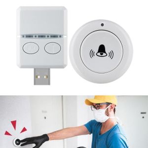 Sonnette sans fil double avec télécommande étanche et recharge USB