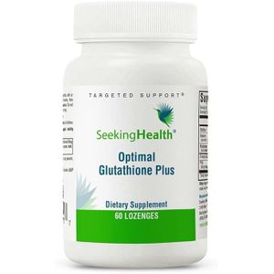 Seeking Health Optimal Glutathione Plus, 25 mg de S-acétyl-L-glutathion avec cofacteurs, soutien immunitaire et détoxifiant, santé du foie, soutien antioxydant et radical libre, végétarien (60 pastilles)*