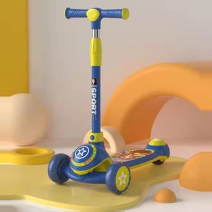 trottinette Pliable pour enfant de 3 à 10 ans réglable avec lumière et son -Bleu 