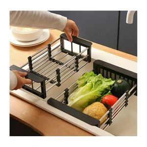 Égouttoir à vaisselle réglable en acier inoxydable, égouttoir à fruits et légumes