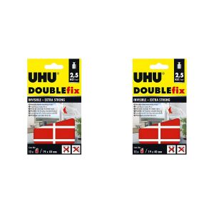 Bandes adhésives double face - Extra fortes - Fixation invisible et durable - Lot de 2
