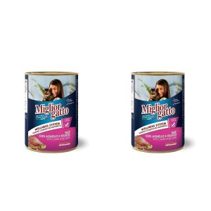 Morando Pâtée pour chat - Agneau et Foie - Aliment complet et équilibré - 400g - Lot de 2