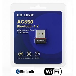 Lb Link Adaptateur Carte réseau double bande (2.4G+5G) sans fil 2-en-1 Bluetooth WiFi Up to 650Mbps - BL-WN650BT