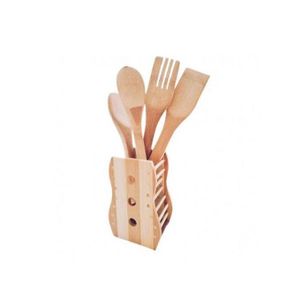 Louche, cuisine, grand format Violon en bois avec contenant Set de 4 piéces.
