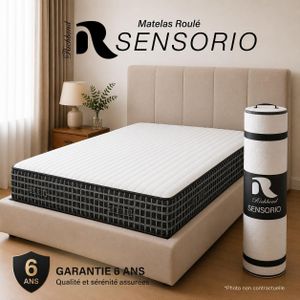RICHBOND Matelas Roulé R Sensorio 90x190 En Mousse ABS Haute Densité - Confort Mi-Ferme - Certifié Anti-Allergique - Garantie 6 ans
