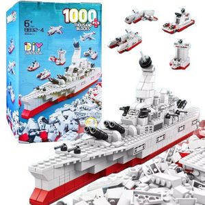 Lele Brother Bateau de Guerre - Jeu blocs de Construction 1000 Pièces (6 en 1) - series marines