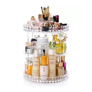 Organisateur de maquillage Rack makeup rotatif 360° Porte-cosmétiques transparent