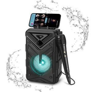 soonbox Enceinte Karaoké Portable S7 – Microphone Inclus avec Support Téléphone pour Chanter Partout