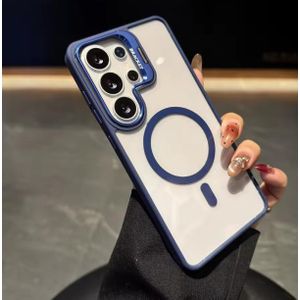 Étui magnétique translucide avec cadre en métal, support pour appareil photo 2 en 1 et protection anti-chute pour Samsung S26 Ultra