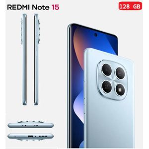 Redmi Smartphone Note 15 6+128GB 6000mAh Battery - Glacier Blue 6.77" FHD+ Display, IP64 Water Resistance, 108MP Ultra-Clear Camera, 18 mois garantie