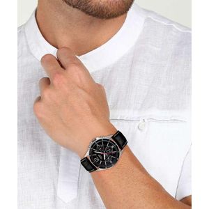 Casio ساعة للرجال بعقارب مع حزام من الجلد MTP-1374L-1AVDF