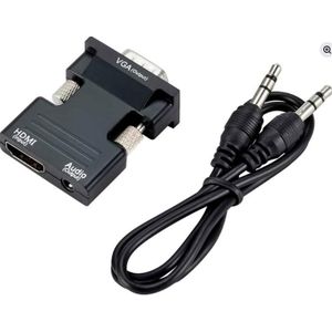 Convertisseur HDMI vers VGA avec sortie audio 3,5 mm Full HD 1080p